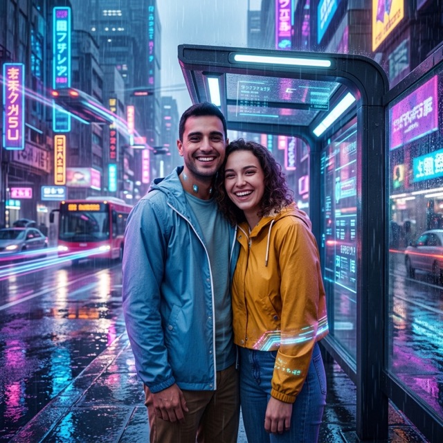 Neon city style