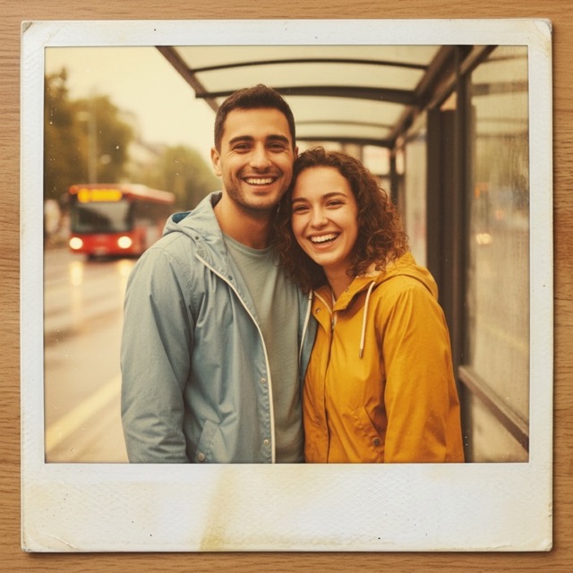 Vintage polaroid style